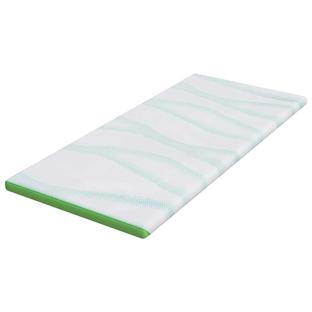 vidaXL Nakładka na materac Biały i zielony 90 x 200 cm