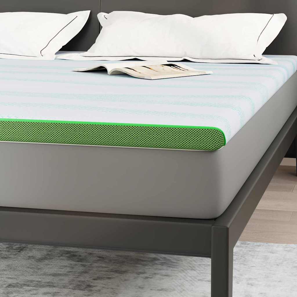 vidaXL Nakładka na materac Biały i zielony 200 x 200 cm