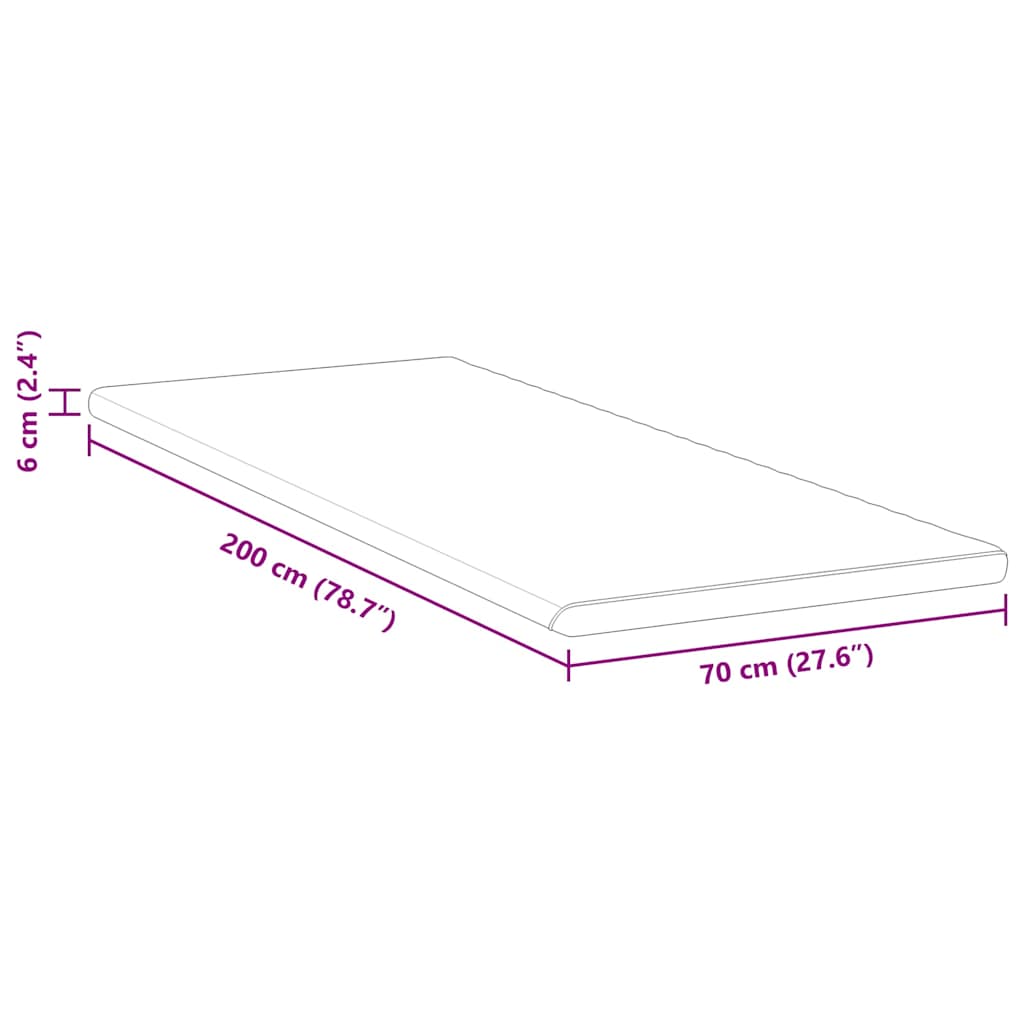 vidaXL Nakładka na materac Biały 70 x 200 cm Tkanina jacquard