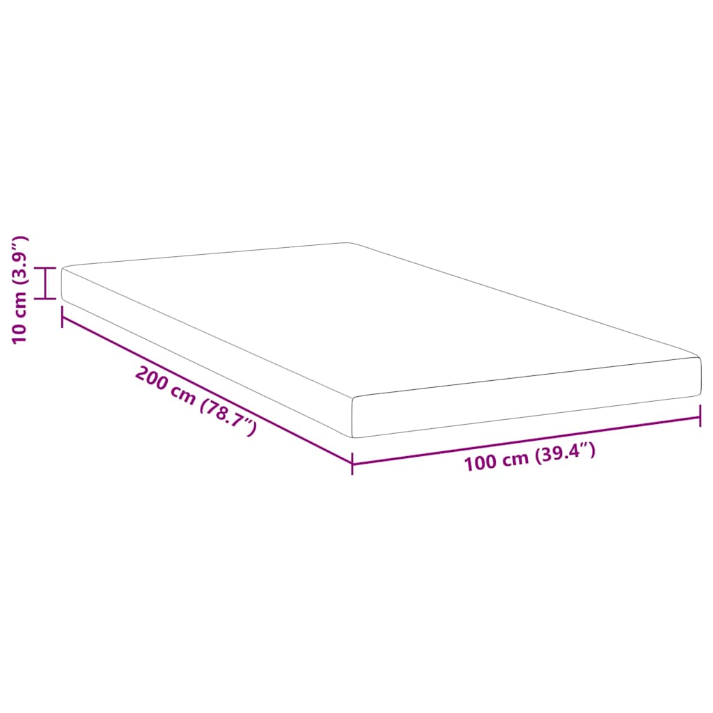 vidaXL Materac topper z pianki pamięciowej 100 x 200 cm Thick Miękki
