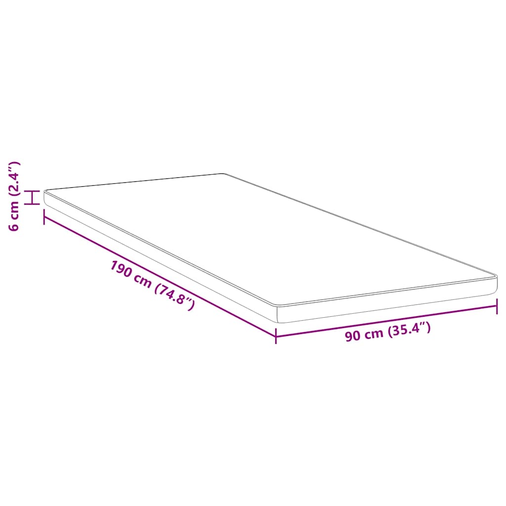 vidaXL Nakładka na materac Biały 90 x 190 cm Tkanina żakardowa