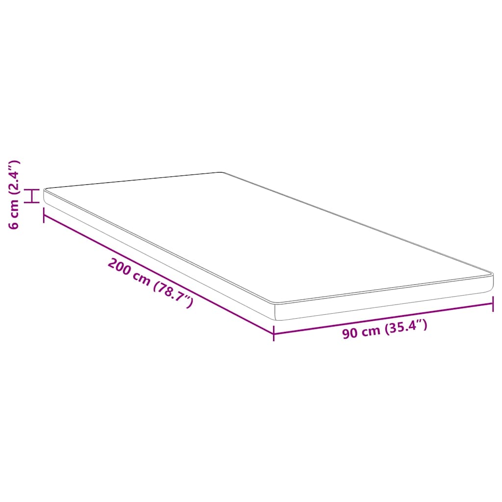 vidaXL Nakładka na materac Biały 90 x 200 cm Tkanina żakardowa