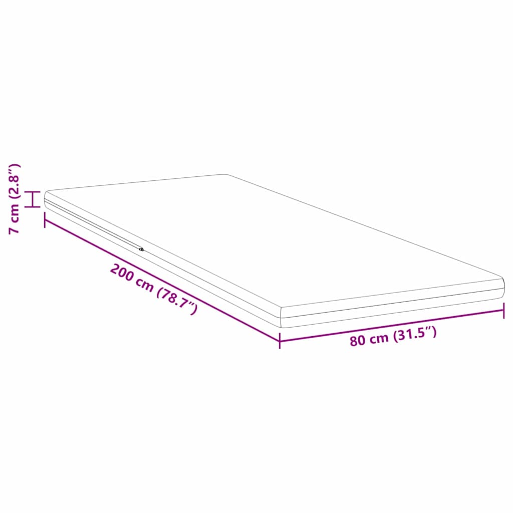 vidaXL Nakładka na materac Biały 80 x 200 cm Tkanina żakardowa
