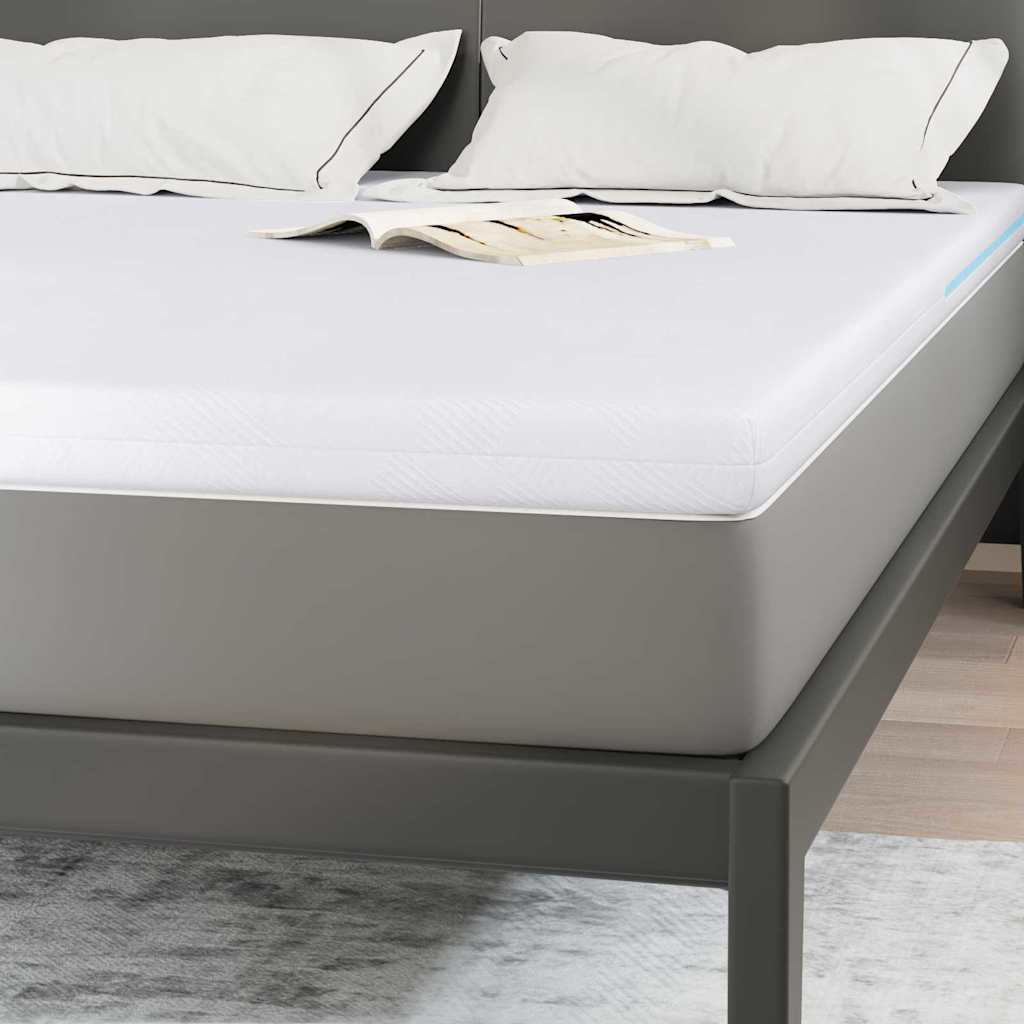 vidaXL Nakładka na materac Biały 160 x 200 cm Tkanina żakardowa