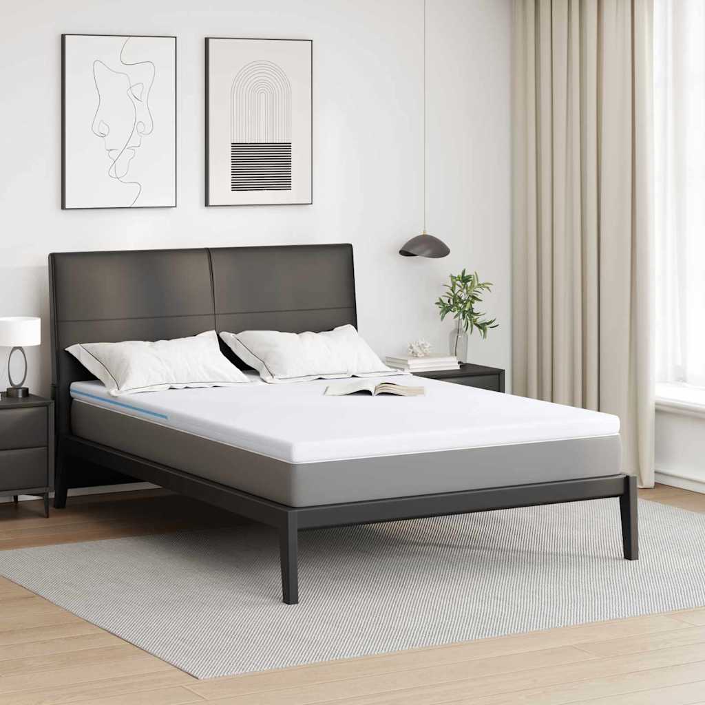 vidaXL Nakładka na materac Biały 160 x 200 cm Tkanina żakardowa