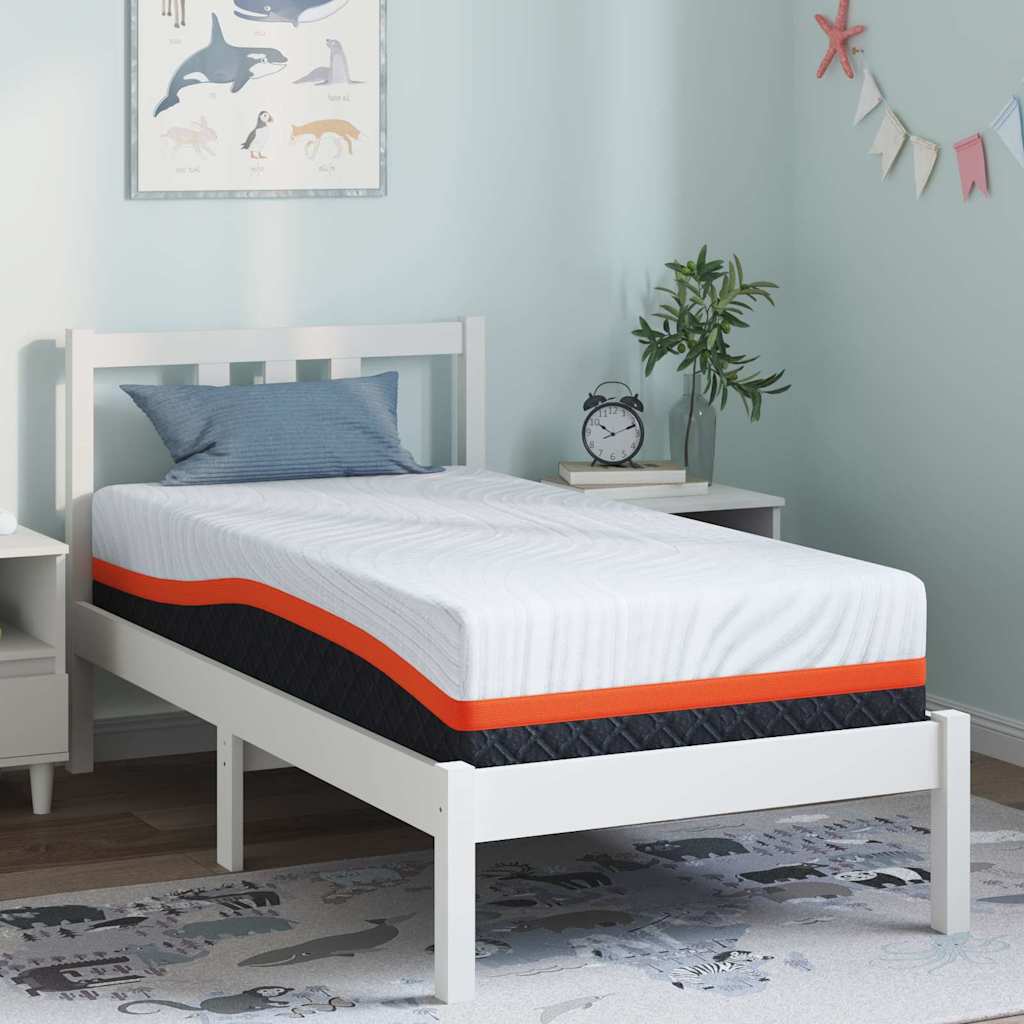 vidaXL Materac Biały i szary 80 x 160 cm Tkanina żakardowa