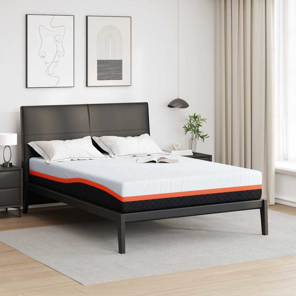 vidaXL Materac Biały i szary 140 x 200 cm Tkanina żakardowa