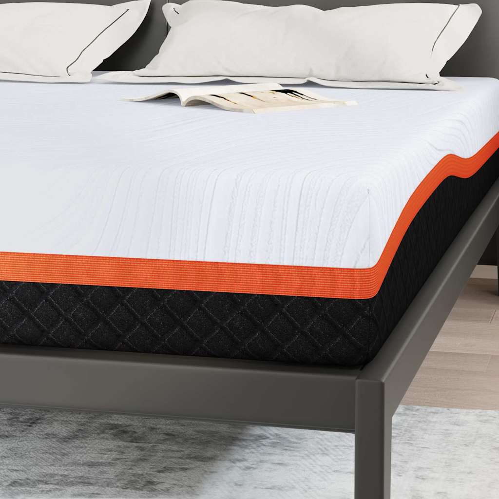 vidaXL Materac Biały i szary 200 x 200 cm Tkanina żakardowa