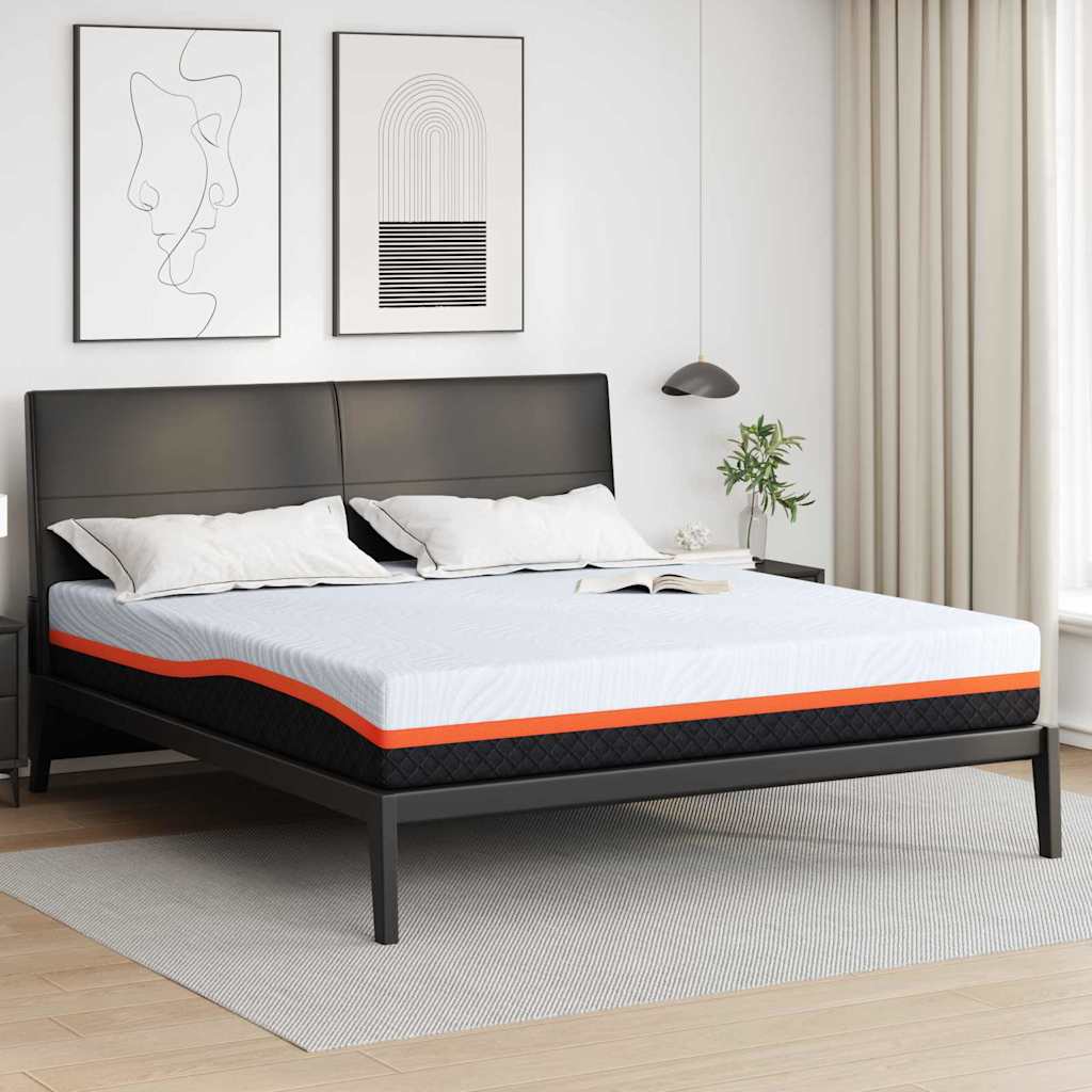 vidaXL Materac Biały i szary 200 x 200 cm Tkanina żakardowa