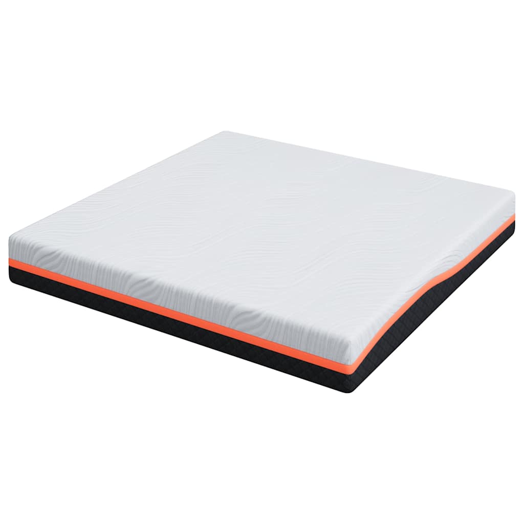 vidaXL Materac Biały i szary 200 x 200 cm Tkanina żakardowa