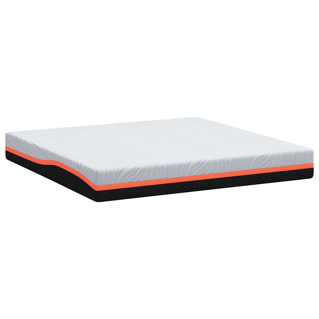 vidaXL Materac Biały i szary 200 x 200 cm Tkanina żakardowa