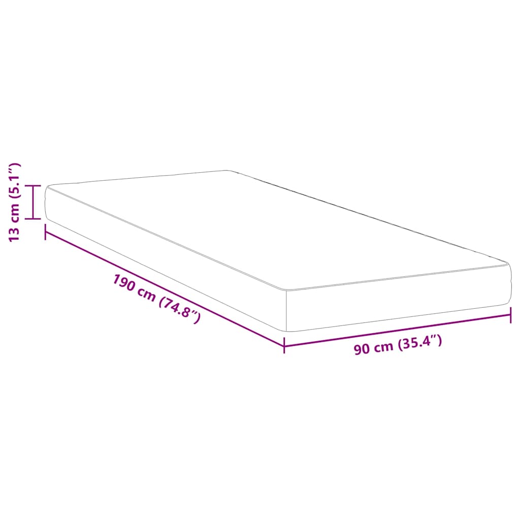 vidaXL Materac Średni 90 x 190 cm Biały