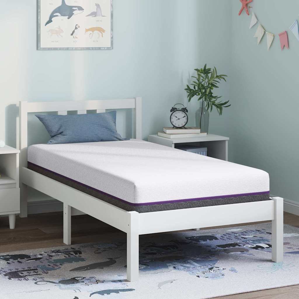 vidaXL Materac z pianki memory Średni 80 x 160 cm 16 cm Biały i szary