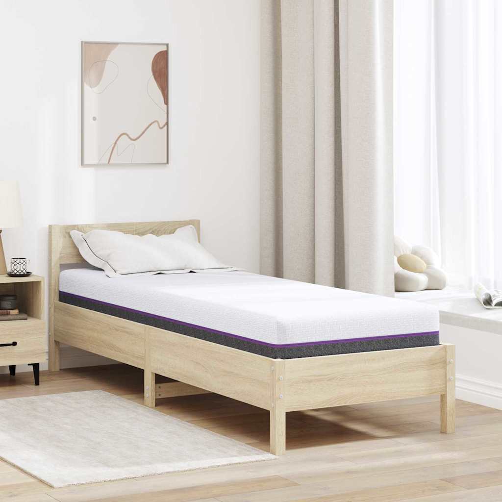 vidaXL Materac z pianki memory Średni 70 x 200 cm 16 cm Biały i szary