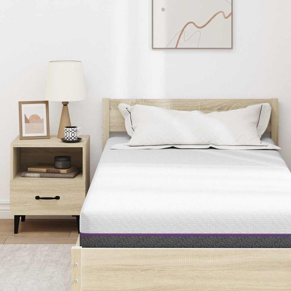 vidaXL Materac z pianki memory Średni 90 x 190 cm 16 cm Biały i szary
