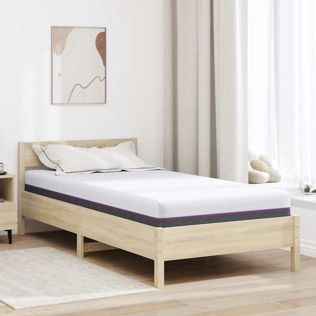 vidaXL Materac z pianki memory Średni 90 x 190 cm 16 cm Biały i szary