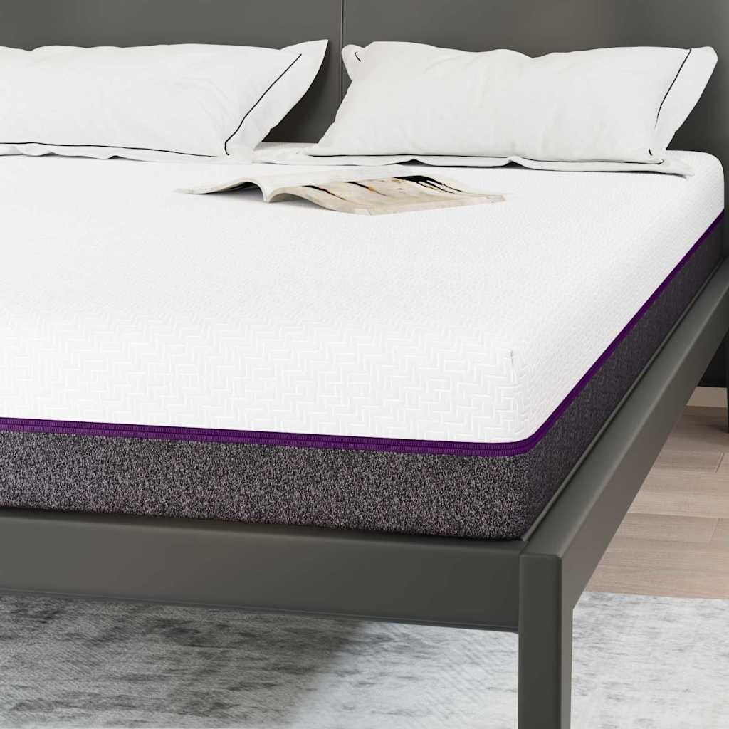 vidaXL Materac z pianki memory Średni 140 x 190 cm 16 cm Biały i szary