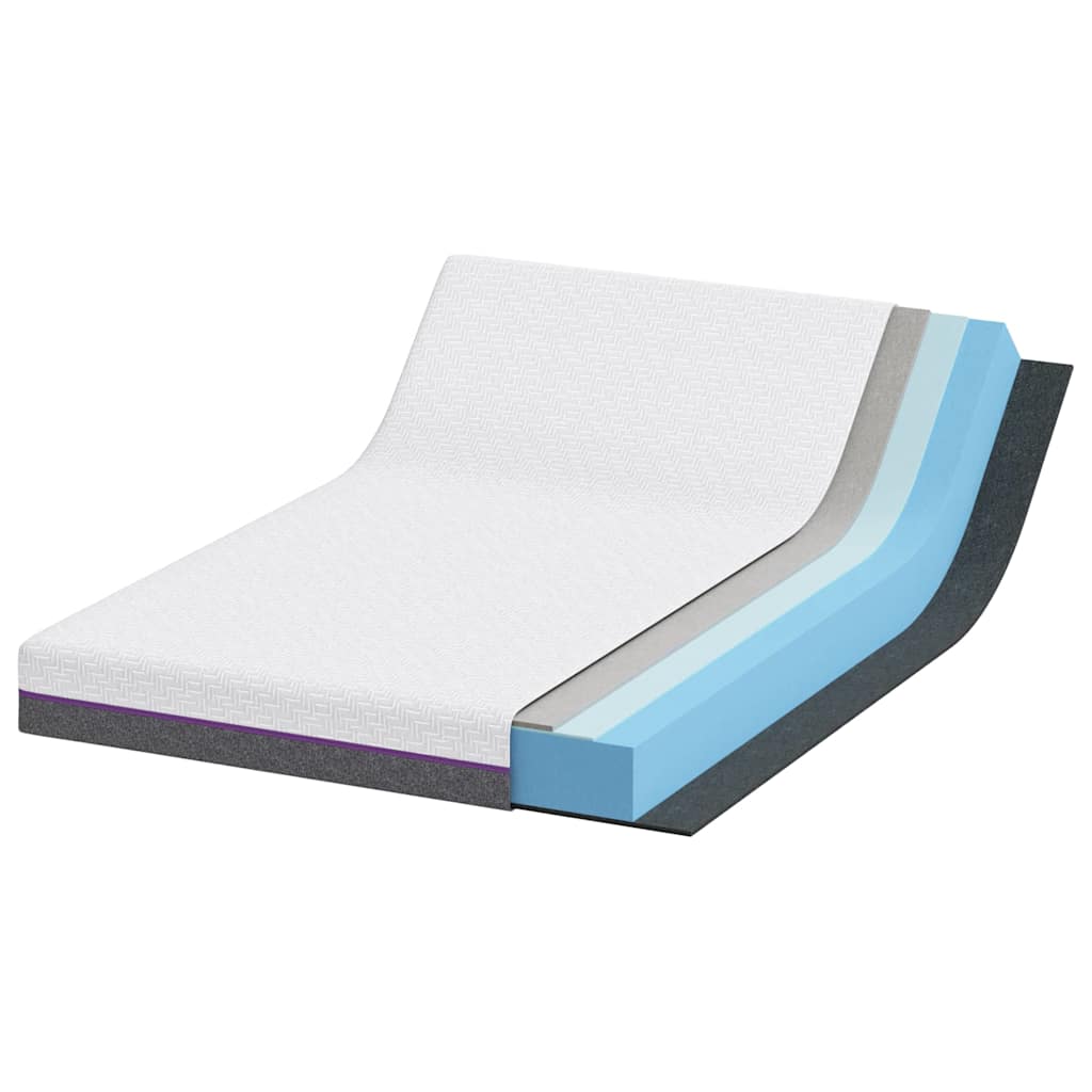 vidaXL Materac z pianki memory Średni 140 x 190 cm 16 cm Biały i szary