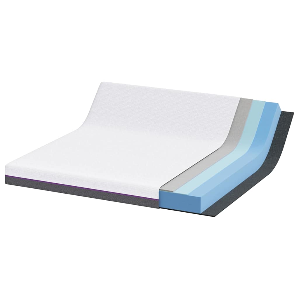 vidaXL Materac z pianki memory Średni 180 x 200 cm 16 cm Biały i szary