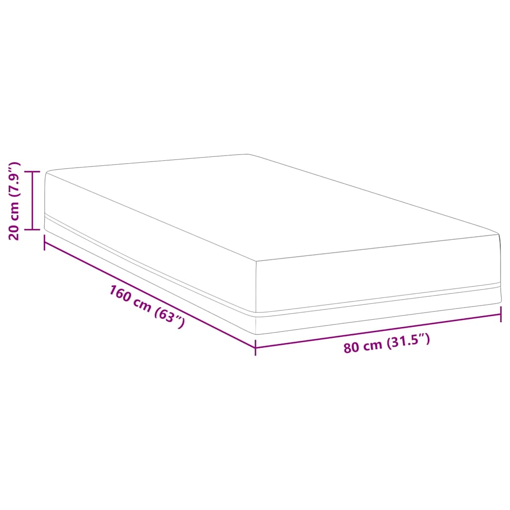 vidaXL Materac Biały i niebieski 80 x 160 cm Tkanina żakardowa