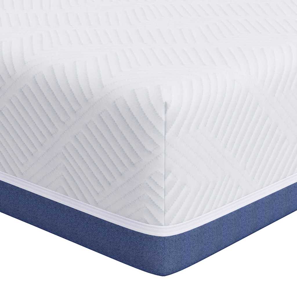 vidaXL Materac Biały i niebieski 200 x 200 cm Tkanina żakardowa