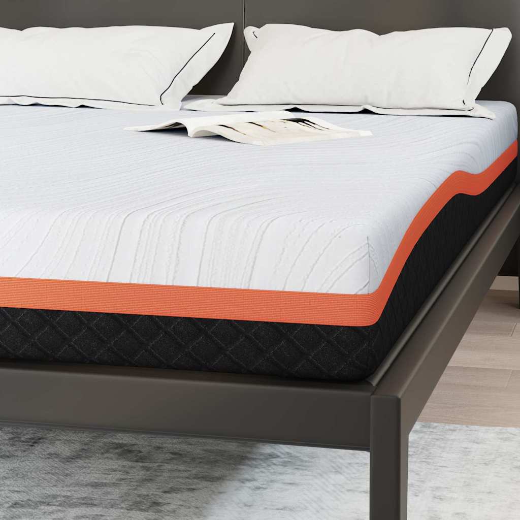 vidaXL Materac Biały i czarny 140 x 200 cm Tkanina żakardowa