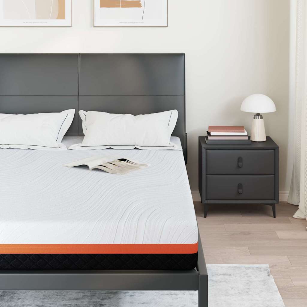 vidaXL Materac Biały i czarny 140 x 200 cm Tkanina żakardowa