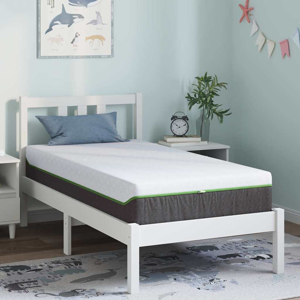 vidaXL Materac Biały i szary 80 x 160 cm Tkanina żakardowa