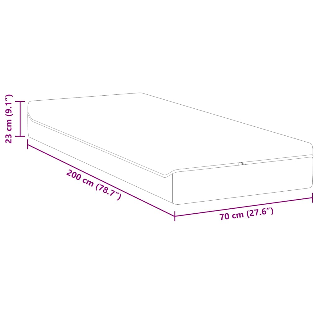 vidaXL Materac Biały i szary 70 x 200 cm Tkanina żakardowa
