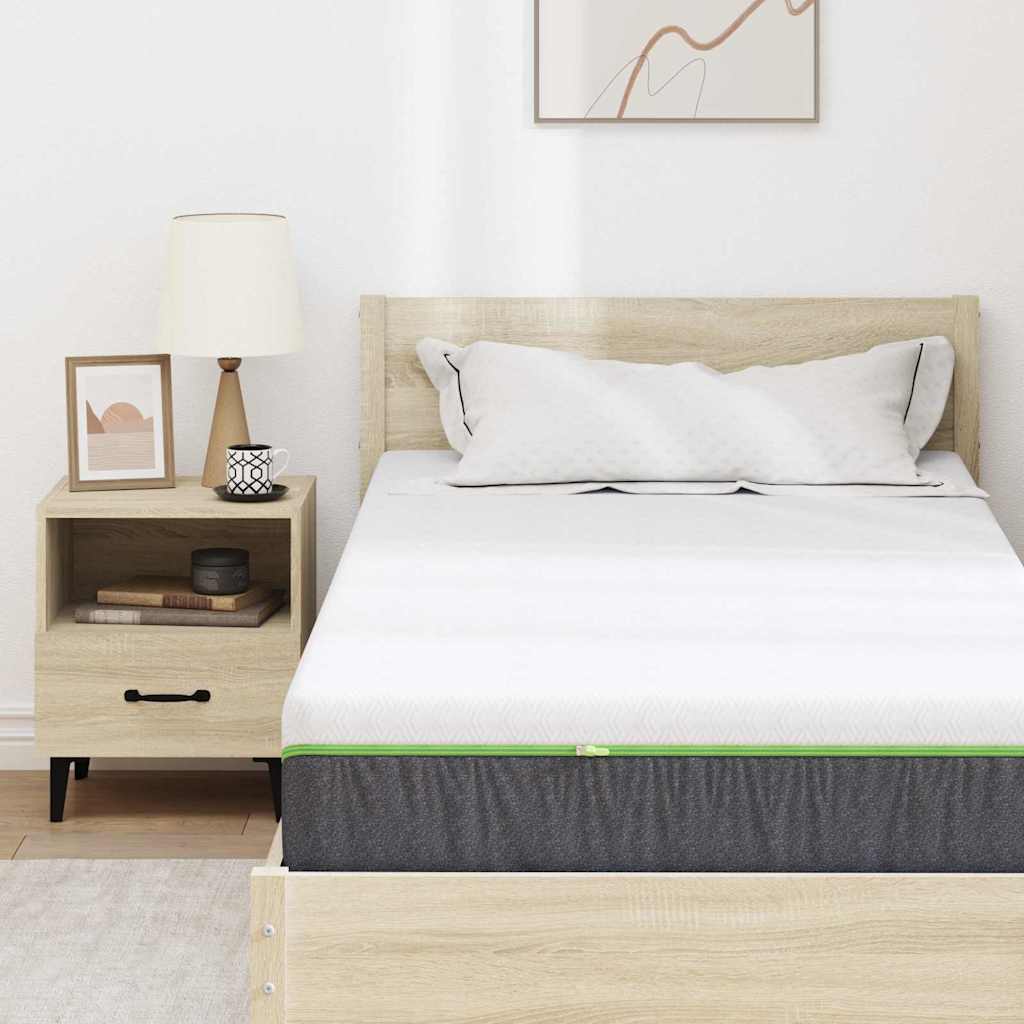 vidaXL Materac Biały i szary 90 x 190 cm Tkanina żakardowa