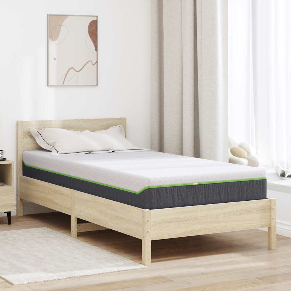 vidaXL Materac Biały i szary 90 x 190 cm Tkanina żakardowa