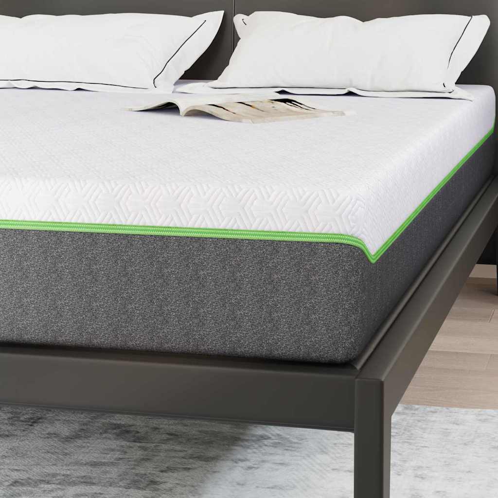 vidaXL Materac Biały i szary 140 x 200 cm Tkanina żakardowa