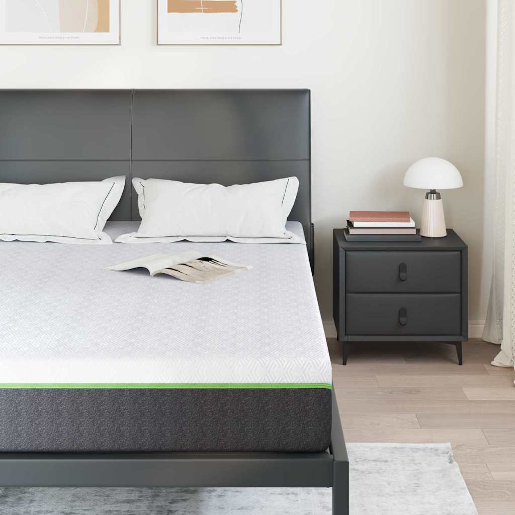 vidaXL Materac Biały i szary 140 x 200 cm Tkanina żakardowa