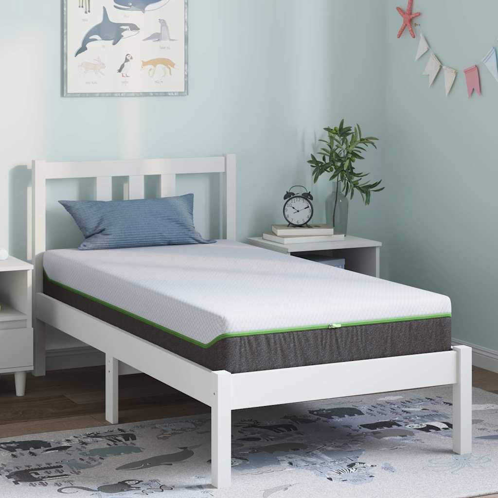 vidaXL Materac Średnio miękki 80 x 160 cm Biały i szary