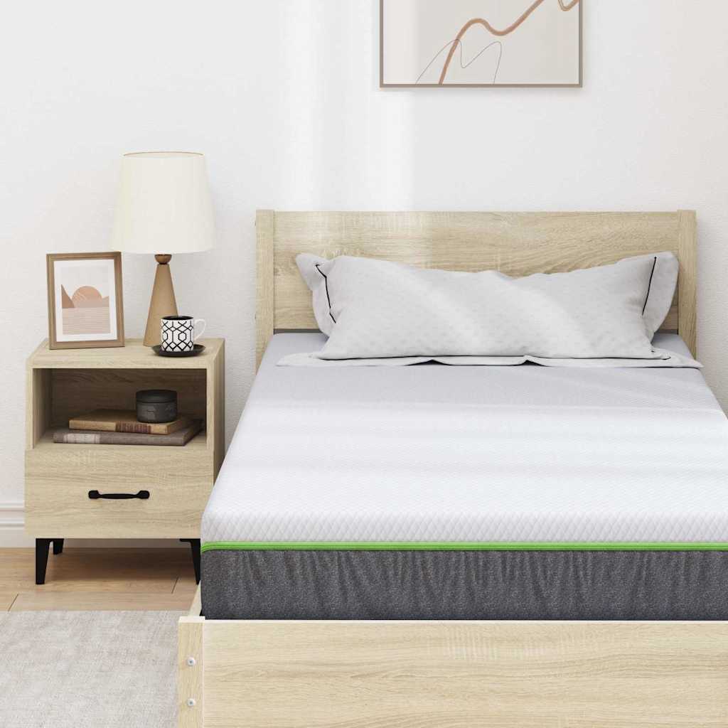 vidaXL Materac Biały i szary 90 x 190 cm Tkanina żakardowa