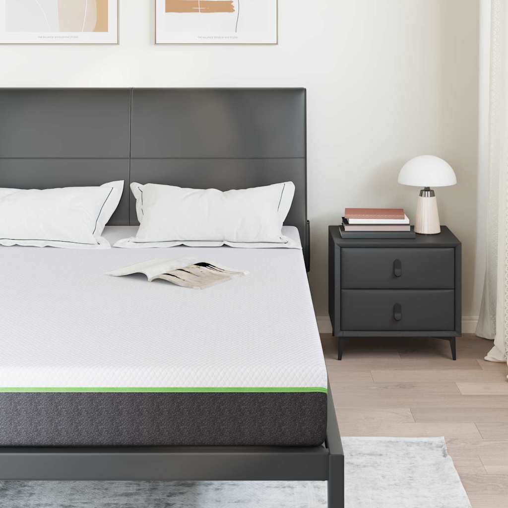 vidaXL Materac Biały i szary 140 x 190 cm Tkanina żakardowa