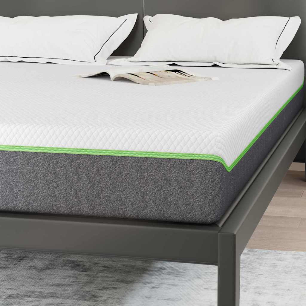 vidaXL Materac Biały i szary 140 x 200 cm Tkanina żakardowa