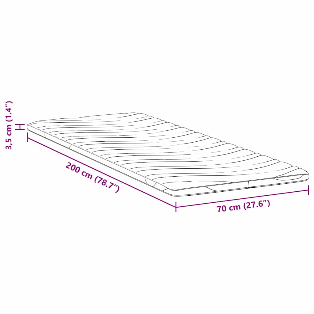 vidaXL Nakładka na materac Biały 70 x 200 cm Dzianina