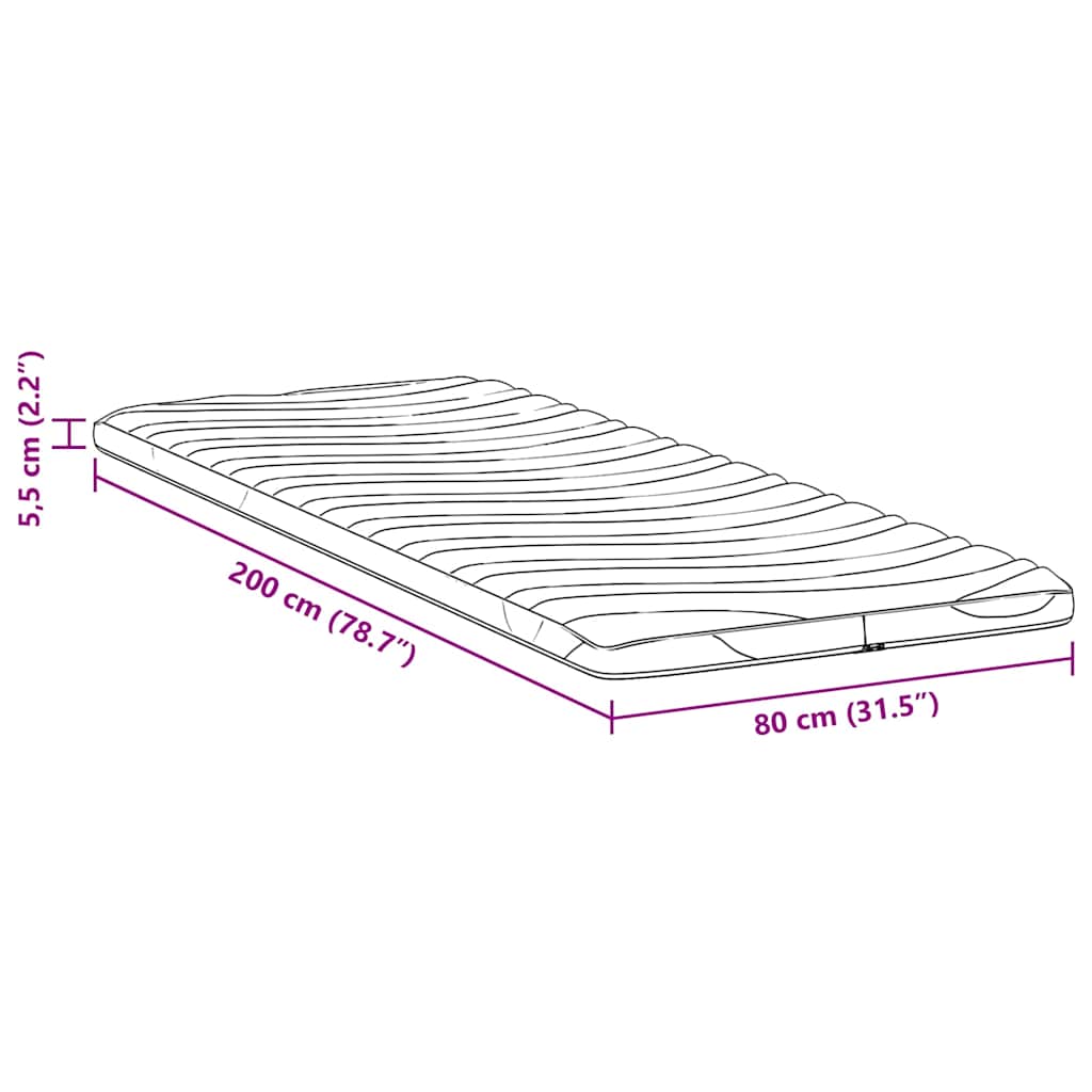 vidaXL Nakładka na materac Biały 80 x 200 cm Dzianina