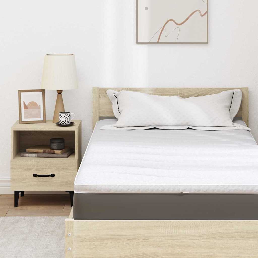 vidaXL Nakładka na materac Biały 90 x 190 cm Dzianina