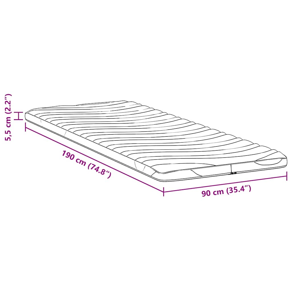 vidaXL Nakładka na materac Biały 90 x 190 cm Dzianina