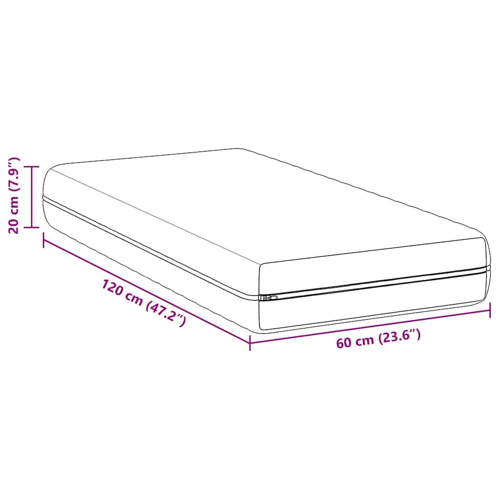 vidaXL Materac Biały 60 x 120 cm Sprężyna kieszeniowa