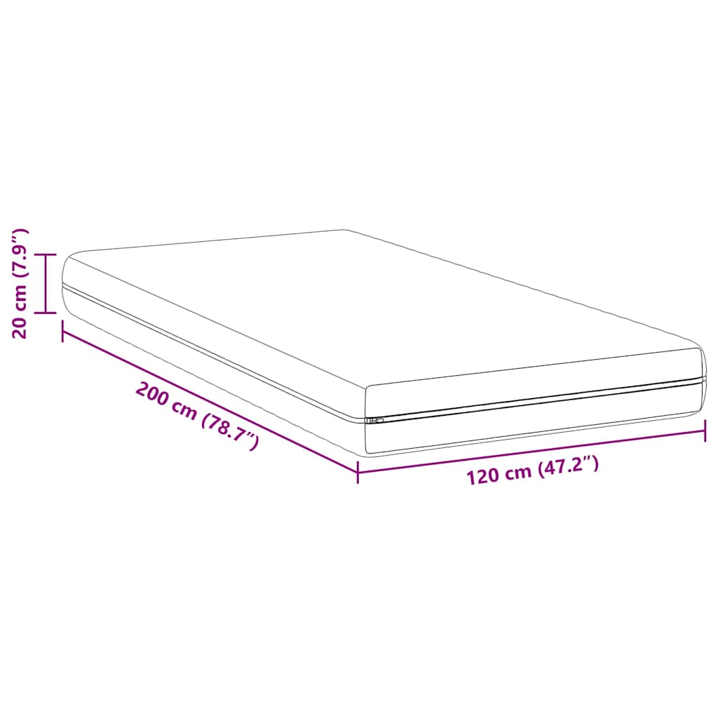 vidaXL Materac Biały 120 x 200 cm Sprężyna kieszeniowa