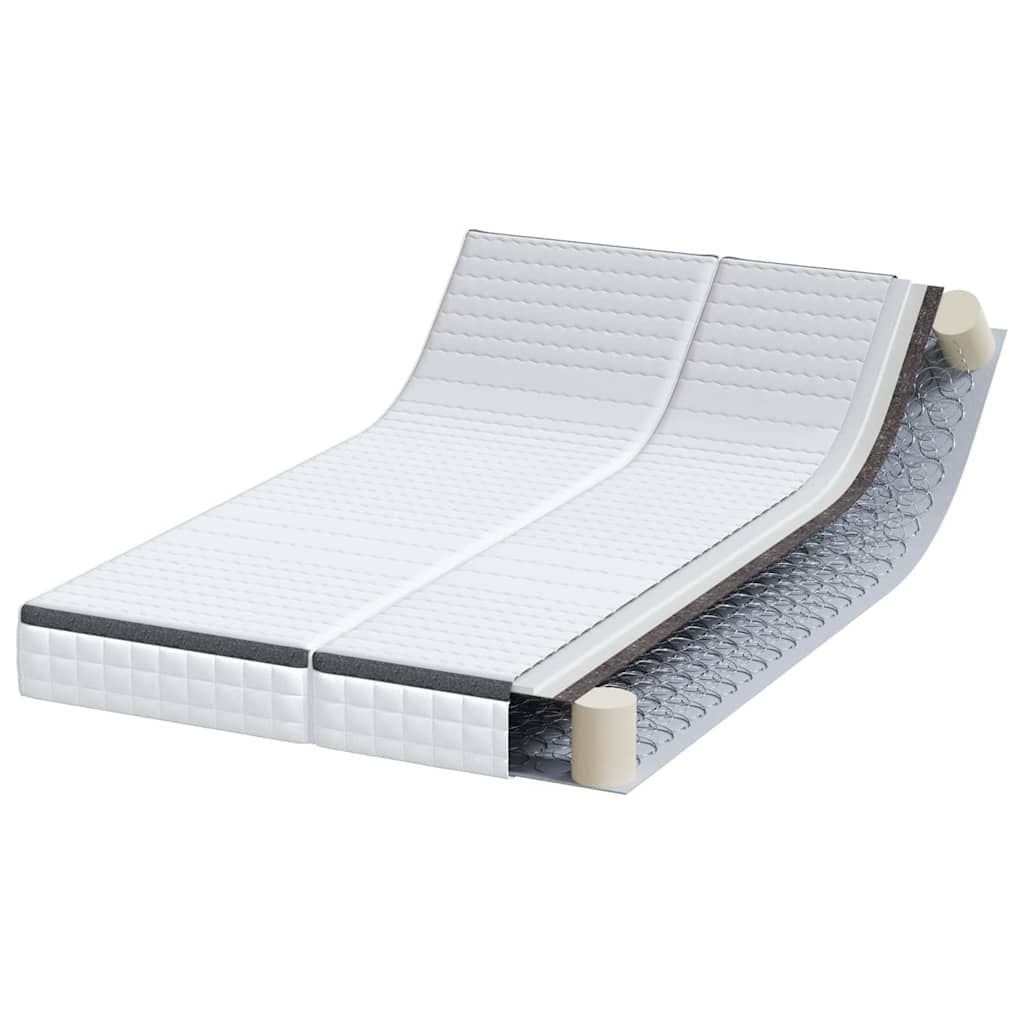 vidaXL Materac 2 pcs Biały i szary 60 x 200 cm Sprężyna Bonell