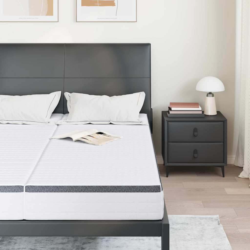 vidaXL Materac 2 pcs Biały i szary 80 x 200 cm Sprężyna Bonell