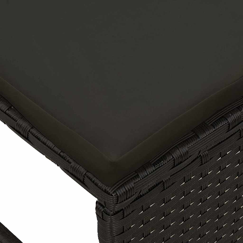 vidaXL Zestaw Sof na Ogród z poduszką 6 pcs Czarny polirattan