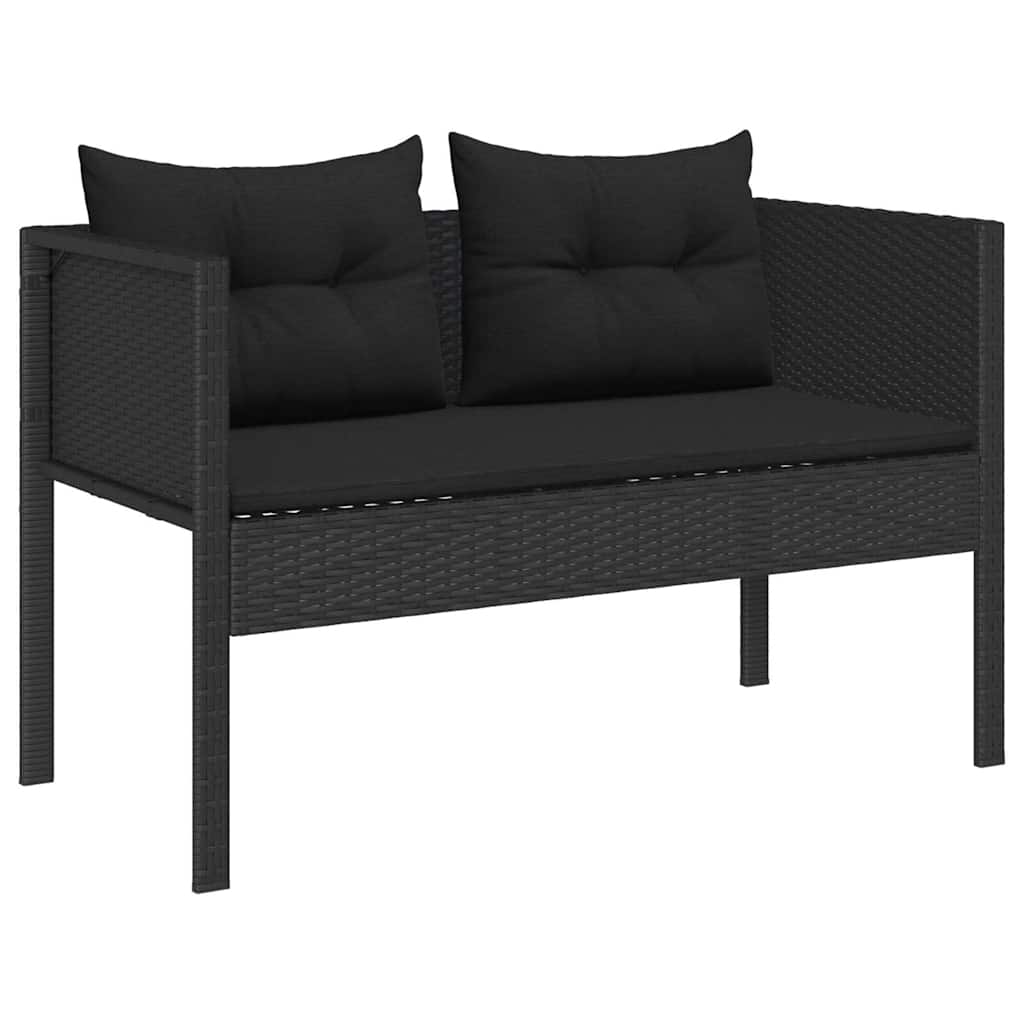vidaXL Zestaw Sof na Ogród z poduszką 6 pcs Czarny polirattan