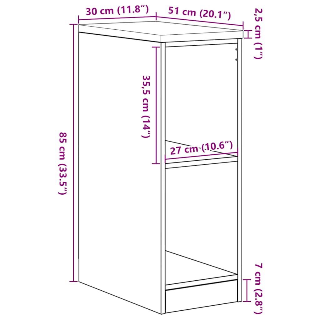 vidaXL Garażowa szafka do przechowywania Stare drewno 30x51x85 cm
