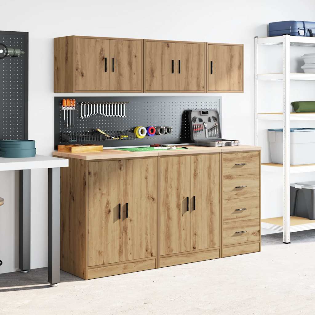 vidaXL Garażowa szafka ścienna Artisan Oak Drewno klejone