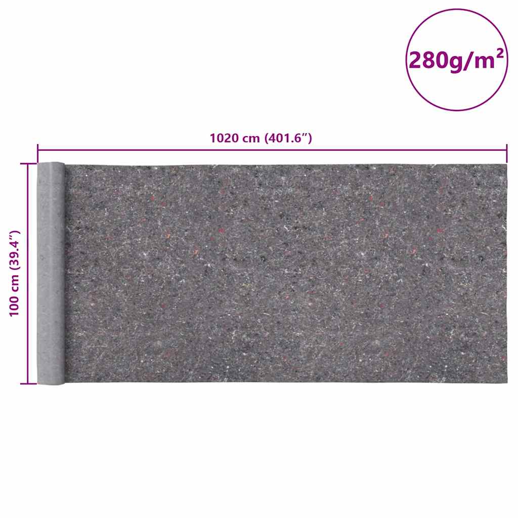 vidaXL Polar malarski antypoślizgowy 10 m 280 g/m² Szary